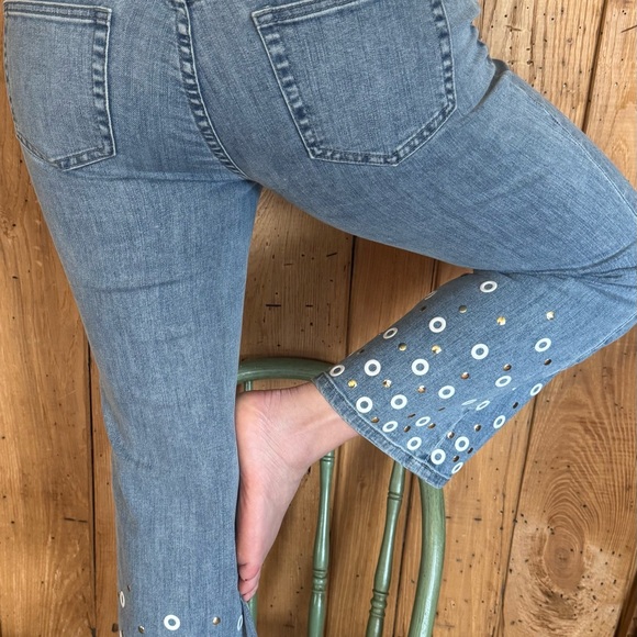 Michael Kors Jeans Embl Izzy Cropped Flare Slim Women's Size 4 - Picture 10 of 10